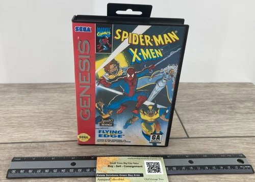 Vintage Sega Genesis Spider Man X Men Marvel Comics Flying Edge Video Game Works