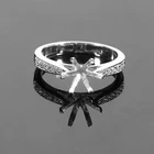 8mm Round 6 Prong Engagement Ring Mount 925 Sterling Silver Semi Mount Ring