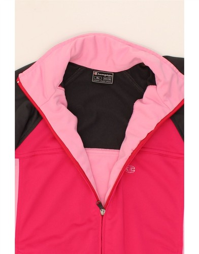 CHAMPION Girls Tracksuit Top Jacket 13-14 Years Pink Colourblock Polyester ZX04 - Picture 3 of 3