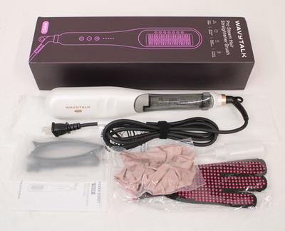 #ad Wavytalk Pro Steam Hair Straightener Steamline 3 in 1 Straightening Brush White $56.95