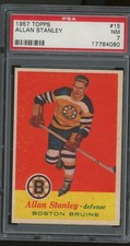 1957-58 Topps #15 Allan Stanley PSA 7 HOF