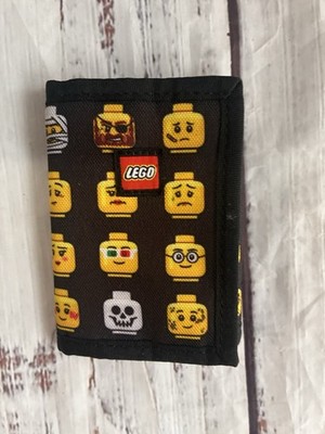 LEGO Minifigure Faces Trifold ID Wallet Nylon w/ ID Window Black Yellow