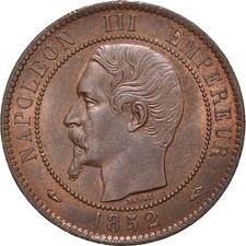 [#972255] Coin, France, Napoleon III, Napoléon III, 10 Centimes, 1852, Paris, AU