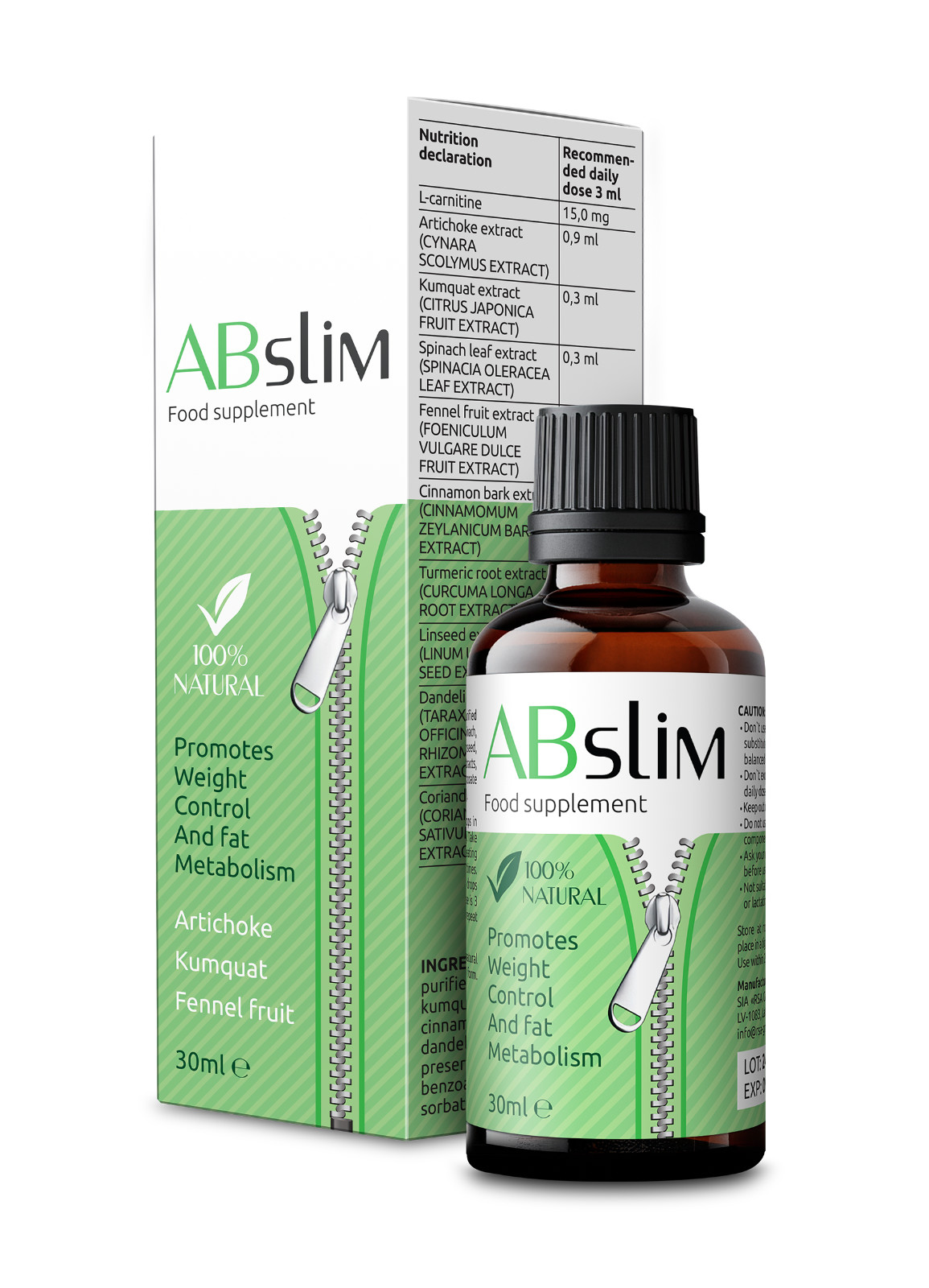 AB slim Tropfen, Nahrungsergänzungsmittel, 30 ml.