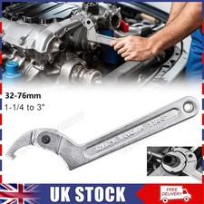Adjustable Hook Wrench C Spanner Car Bike Motorcycle Repair Hand Tool 32-76mm UK