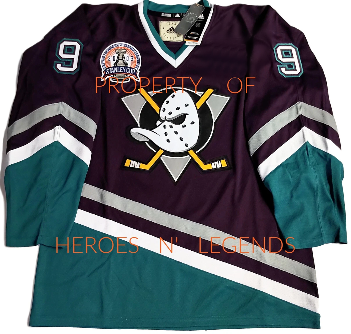 Stanley Cup Kariya Mighty Ducks 54/XL PAUL KARIYA ANAHEIM MIGHTY DUCKS 2003  STANLEY CUP ADIDAS