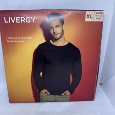 Livergy Mens Long Sleeve Top Black Size XL  46/48 Chest New