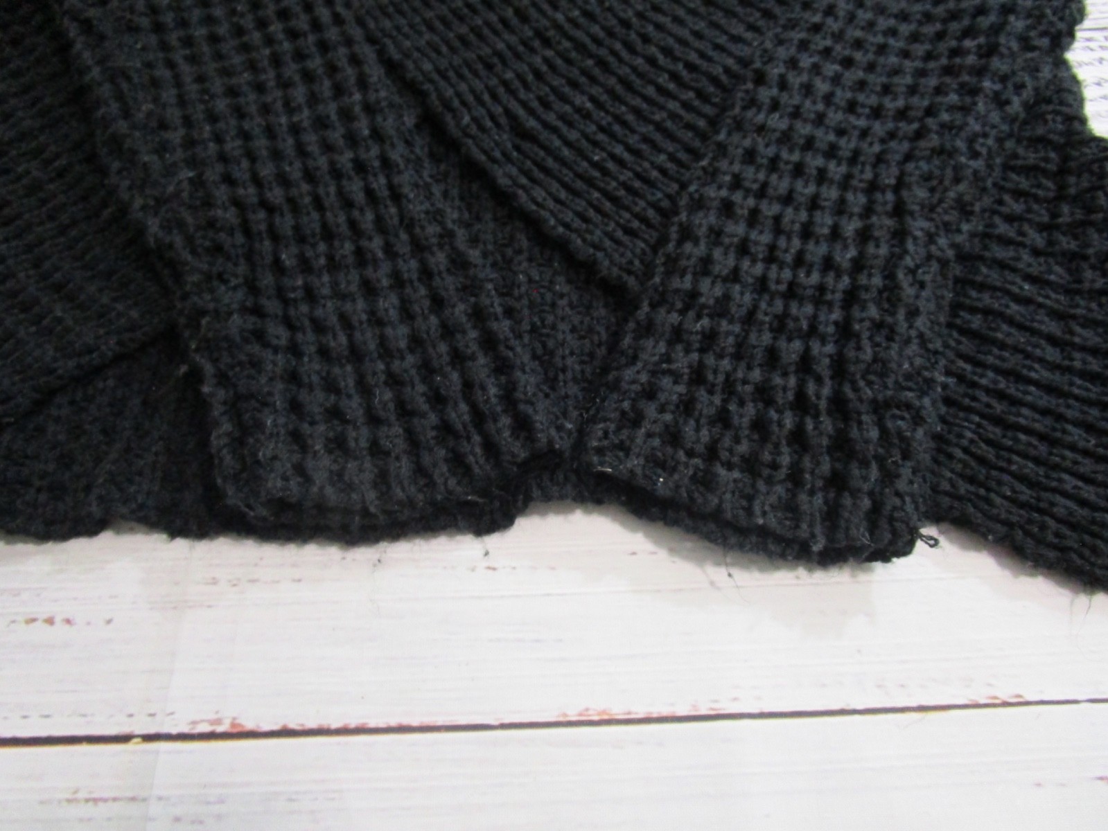 Panhandle Chunky Knit Solid Black Pullover Cardig… - image 3