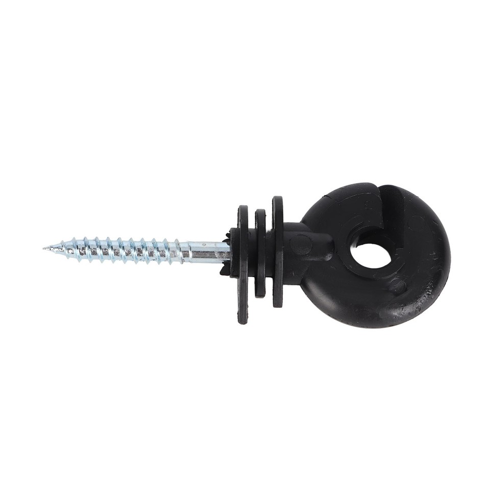 100Pcs Black Screw In Wood Post Ring Insulators For Electric Fencing ...