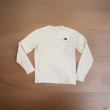 The North Face Women s Sweatshirt Large Off White Crewneck Logo Small EUC