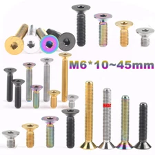 M6x10/15/20/25/30~45mm Titanium Bolts Ti Flat Countersunk Head Screws Fasteners
