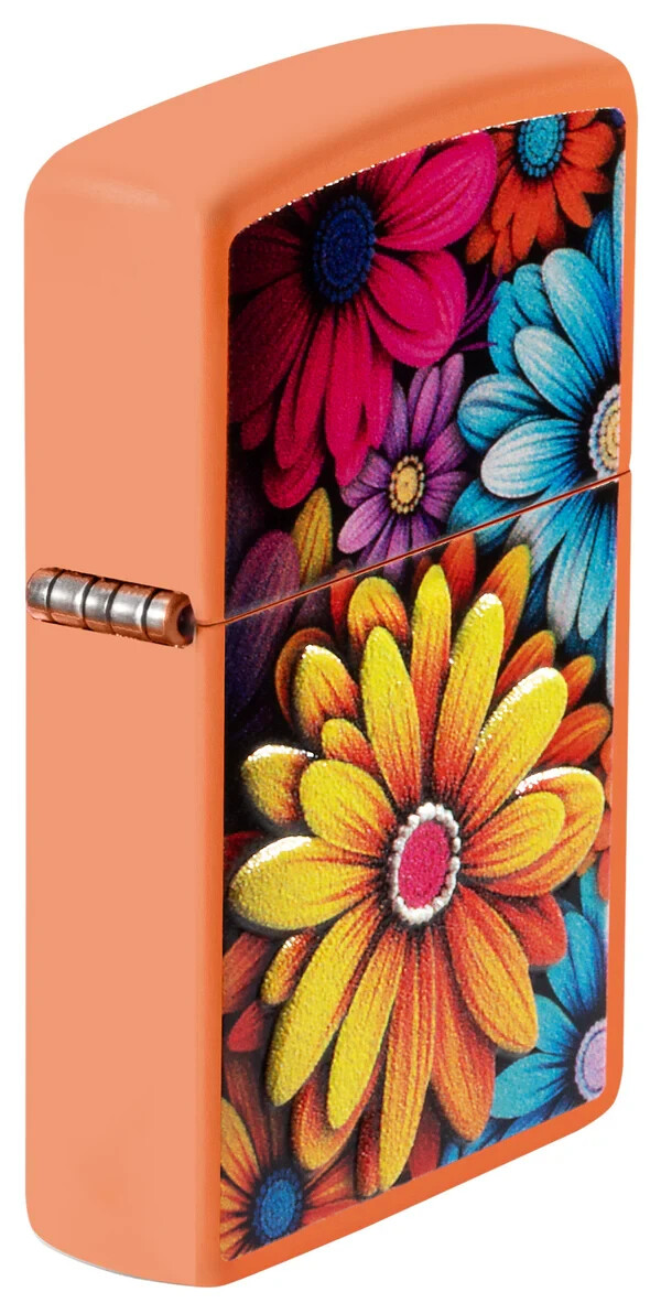 Zippo 46434, Bouquet of Flowers, Design, Texture Print, Orange