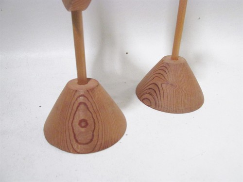 Midcentury Scandinavian Wooden Peacock Figures Danish Modern Folk Art - Picture 7 of 10