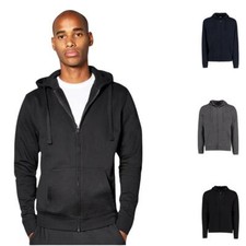 Image of Mens Zip Up Hooded Sweatshirt Jacket Plain Zipped Hoodie Kustom Kit