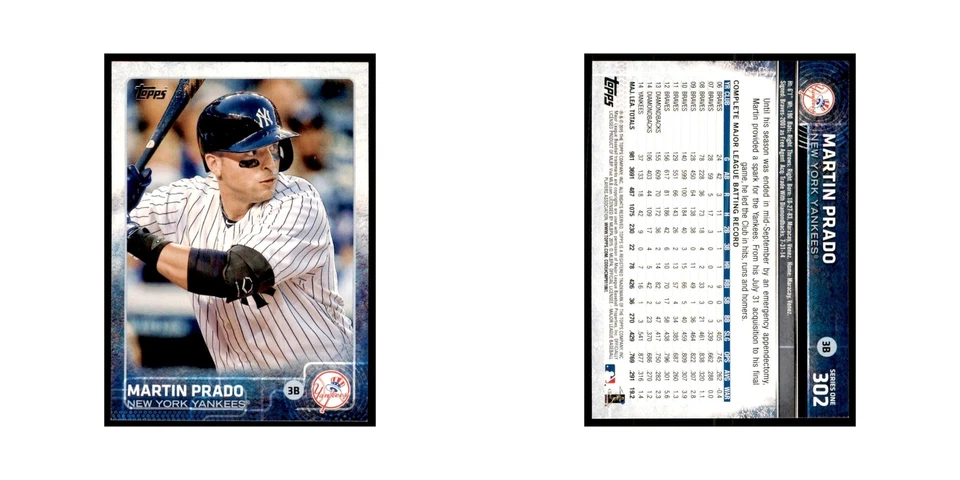 Martin Prado 2015 Topps #302 Baseball Cards Baseball Card NM - Image 3 of 3