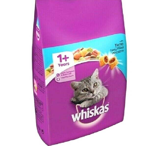 WHISKAS 1+ TUNA (300g to 7kg) Complete Dry Cat Food Biscuits bp