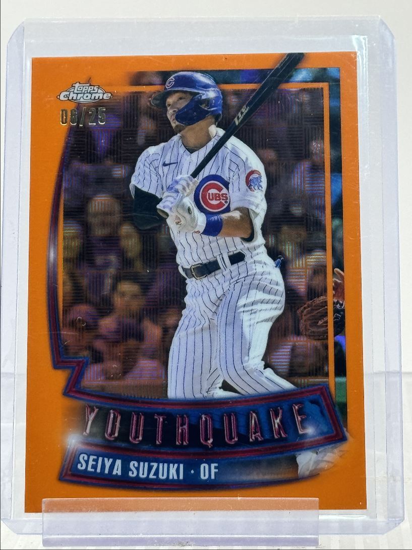 SEIYA SUZUKI 2023 TOPPS CHROME BASEBALL YOUTHQUAKE ORANGE CUBS /25 Q2560