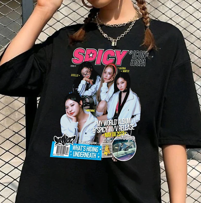 aespa my world カリナ Tシャツ T-shirt トレカ MD Spicy Aespa Shirt, Aespa My World Tour Shirt, Aespa New Album