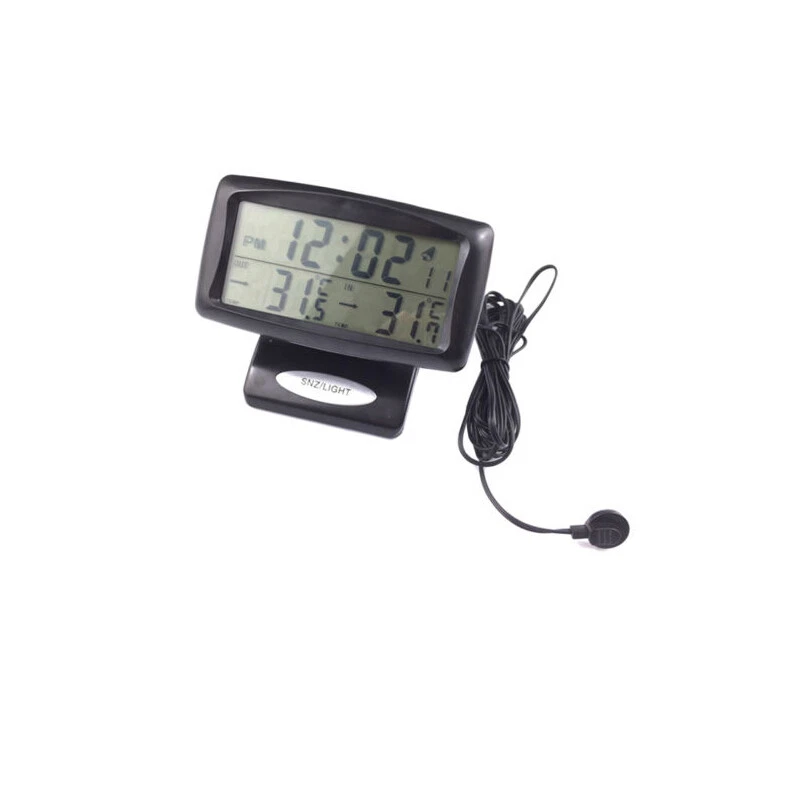 Electronic Clock LCD Inside Outside Temperature Gauge Car Vehicle Thermometer - Image 3 of 4
