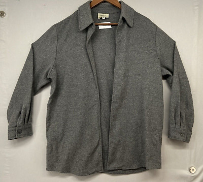 VINTAGE Neiman Marcus Top Coat Women 14 Gray WOOL BLEND Bias Seams MADE USA RARE