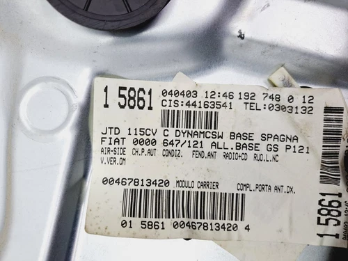50001603 Elevalunas Delantero Derecho para FIAT STILO (192) * 2003 4993364 - Imagen 4 de 5