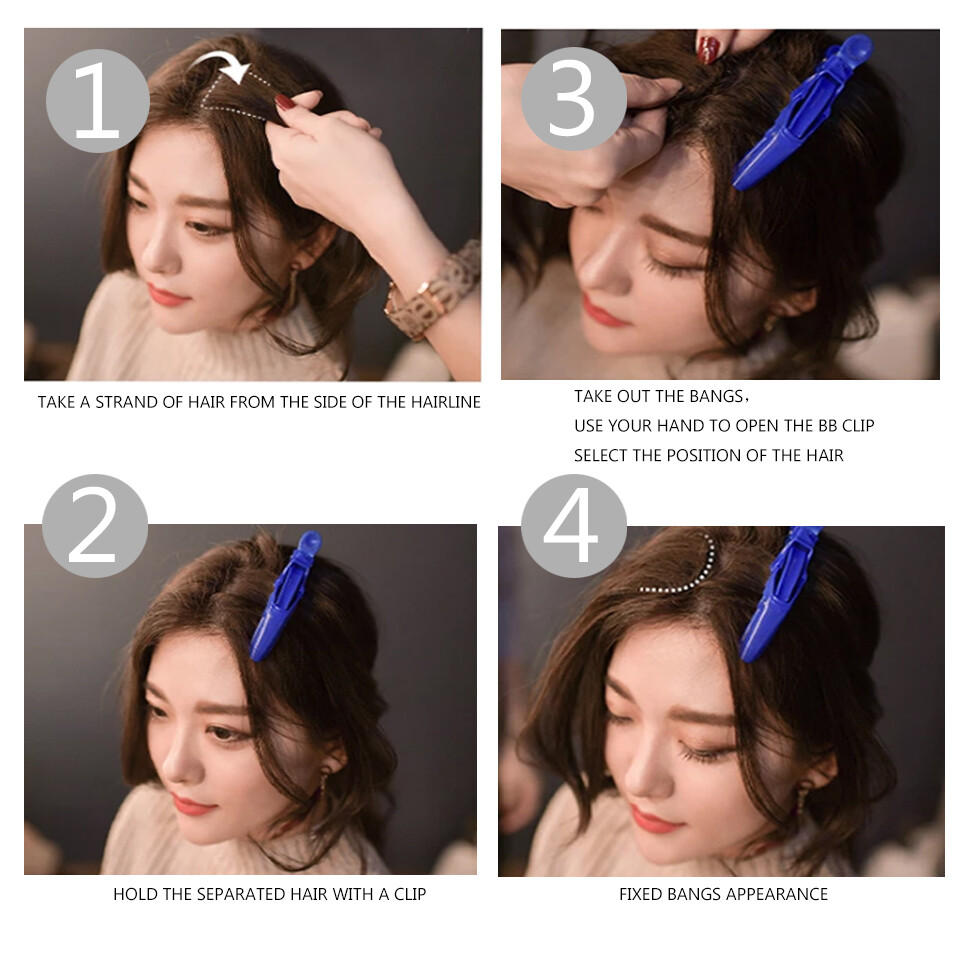 Summer Middle Part Side Bangs Clip in Human Hair Extensions One