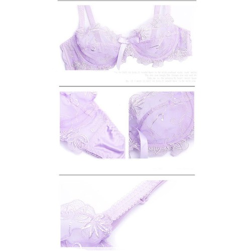 Ladies Bras Set Ultra-thin Non Padded Underwired Brassiere Sissy Sexy Lingerie - Picture 37 of 37