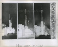 1958 Press Photo Thor Rocket Modification Launches from Cape Canaveral, FL
