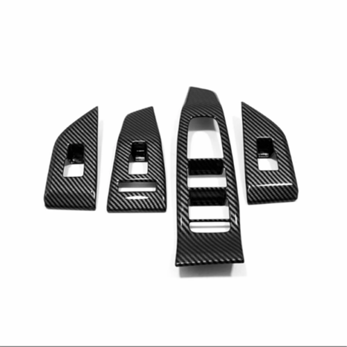 Cubierta de panel de interruptor de elevación de ventana de fibra de carbono 4X para Nissan Rogue 2021 2022 - Imagen 5 de 7