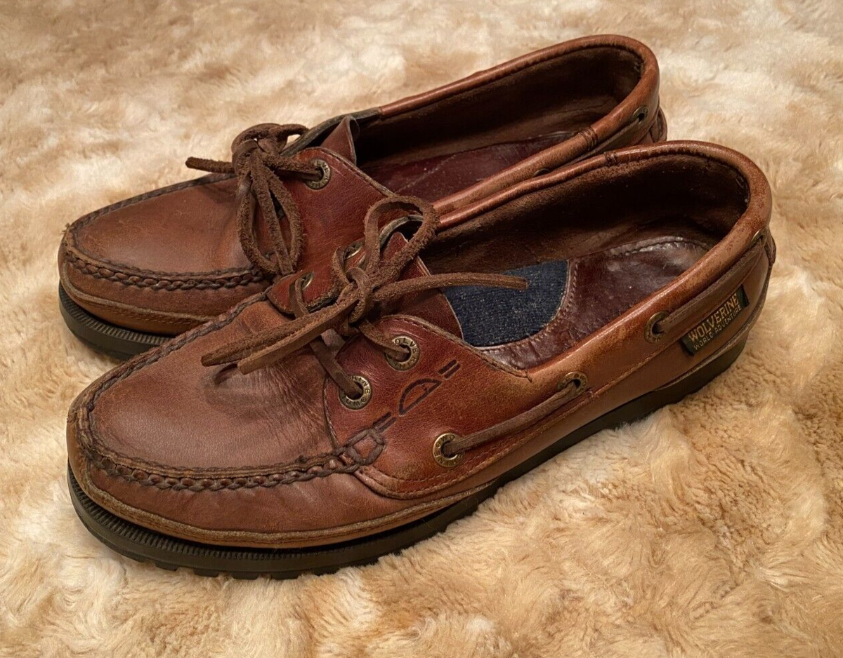 WOLVERINE - World Adventure - Men's Vintage Brown Leather Slip on