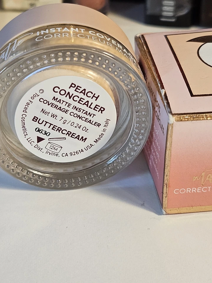 Too Faced Peach Perfect Matte Concealer Instant Coverage BUTTERCREAM (FLAWED) - Image 4 of 4