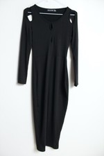 Pretty Little Thing Womens Cut Out Shoulder Maxi Dress - Black - Size 4 (h25)