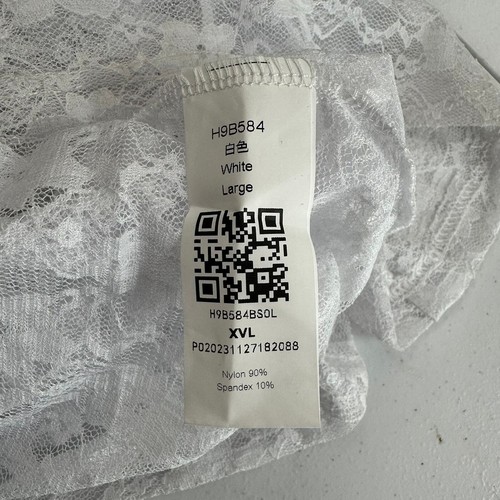 Women White Lace Maxi Dress Size L Sheer Coverup Festival Fairy Delicate Dainty  - Bild 3 von 7