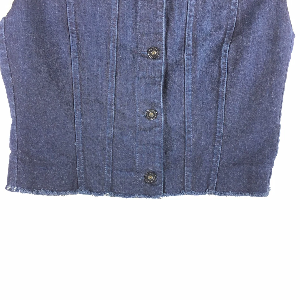 Disfraz National C'N'C Mujer Denim Chaleco Azul Oscuro Gris Bolsillos Talla US M Italia 42 Foto 2 de 4