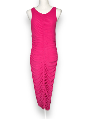 House of Harlow 1960 Ruched Mesh Pink Midi/Maxi BodyCon Dress NWT M | eBay