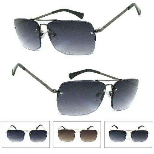 1 Or 2 Pair Large Pilot-Style Bifocal Sunglasses - Spring Hinge, UV400 Protection, Gold Or Gunmetal Frame