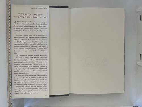 Sacred Duty—NEW 1st Ed. & 1st Print (Signed by Arkansas Senator Tom Cotton) - Picture 4 of 9