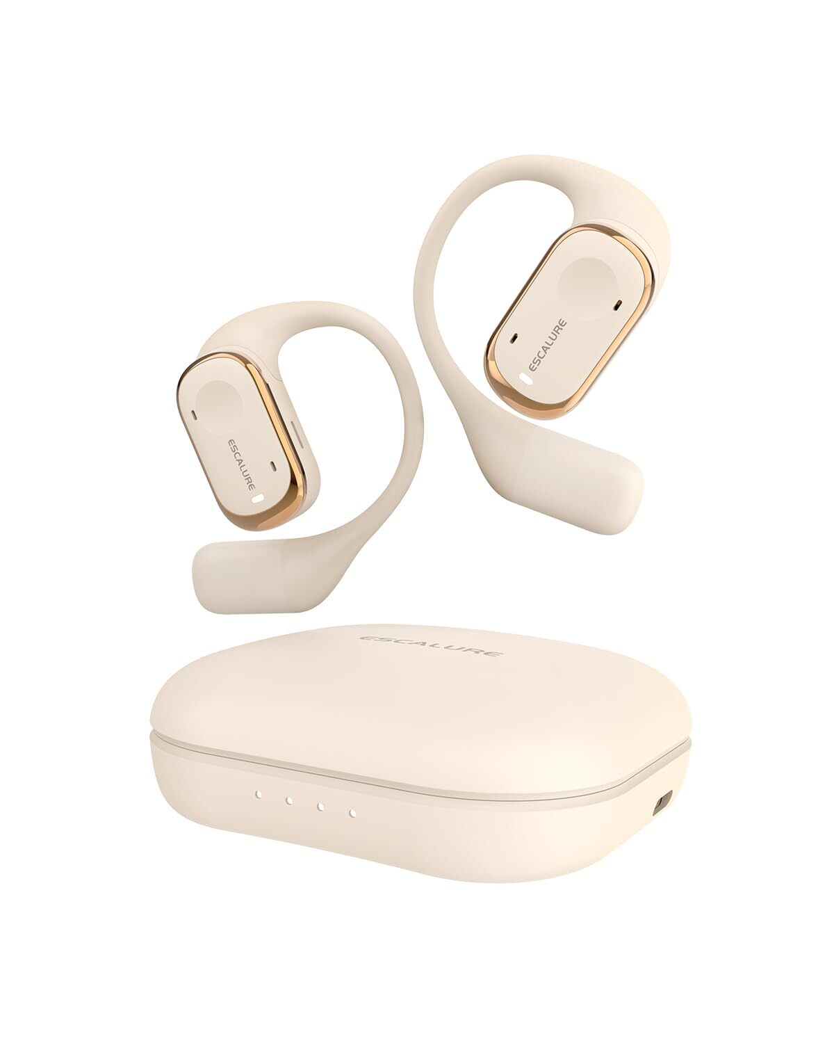 ESCALURE Open Ear Headphones Wireless Earbuds with 4-Mic, IPX5 Sweat Resistan...