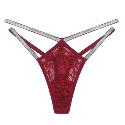 Women Sexy Floral Brief Crotchles G-string Thong Lingerie Underwear Panties │ - Picture 94 of 127