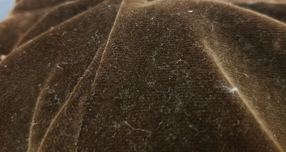 复古 9 英寸娃娃连衣裙棕色灯芯绒带亮黄色蕾丝和白色罩衫 — 第 4/4 张图片