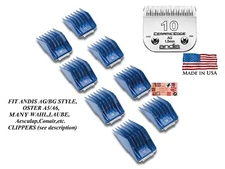 ANDIS 8 UNIVERSAL SNAP ON COMB&CeramicEdge 10 BLADE*Fit Many Oster,Wahl Clipper