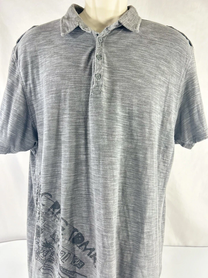 PD & C Men Polo Shirt Size XLarge Gray 100% Cotton Collars Light Weight - Image 2 of 4