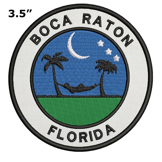 BOCA RATON Florida Beaches Embroidered Patch Iron SewOn Souvenir Gear