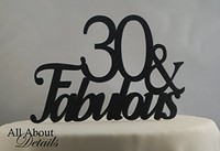 All About Details Black 30-&-fabulous Cake Topper, New, Free Shipping on sale All About Details Black 30-&-fabulous Cake Topper, New, Free Shipping on sale