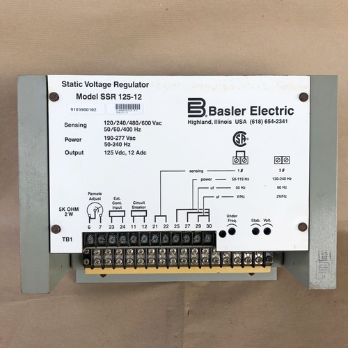 BASLER ELECTRIC SSR125-12 STATIC VOLTAGE REGUALTOR 9185900102 - Picture 6 of 9