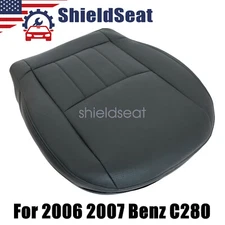 Driver Bottom Replacement Perf Leather Seat Cover Black For 2006 2007 Benz C280