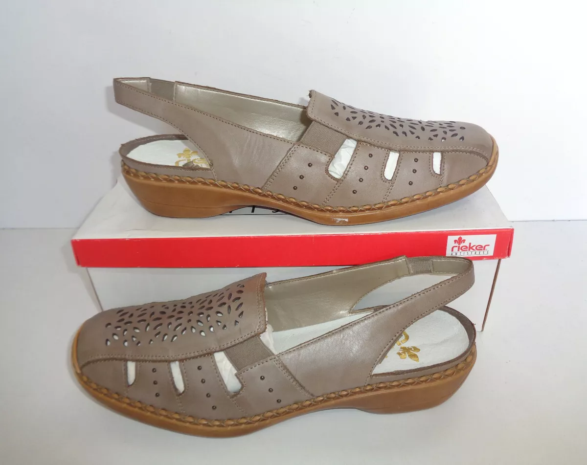 Rieker Ladies New Womens Beige RRP £57 Slip On Sandals Shoes UK Size 8 | eBay