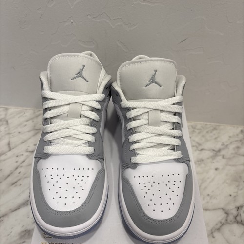 Air Jordan 1 Low Women's Size 7.5 White Wolf Grey Aluminum DC0774-105 Dior - Picture 4 of 10