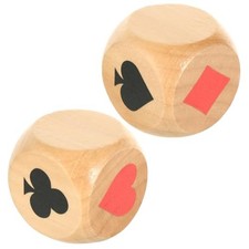 COODHI 2pcs Wooden Trump Marker Dice, 1.57'' Euchre Cube Trump Indicator, Big
