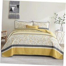 Farmhouse Quilts Queen Size, 100 Cotton Lightweight Queen 90"x98" Yellow